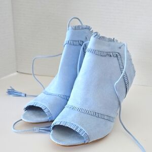 Stylish Blue Fringe Women's Shoes